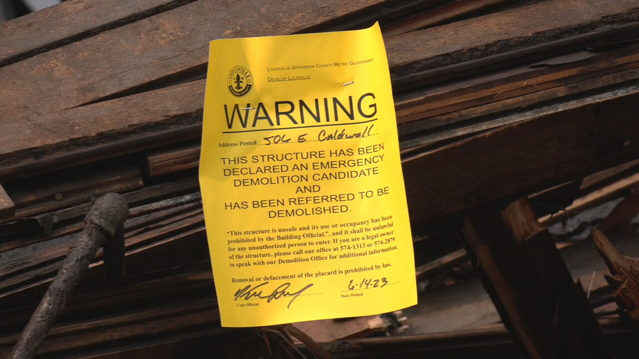 Notice of candidacy to be demolished posted at warehouse in Smoketown after fire